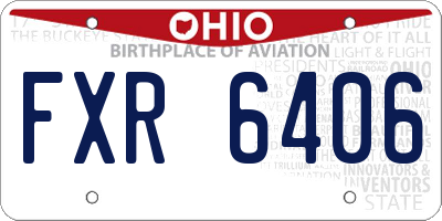 OH license plate FXR6406
