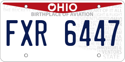 OH license plate FXR6447
