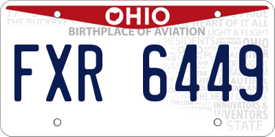 OH license plate FXR6449