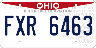 OH license plate FXR6463