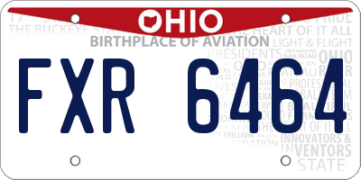 OH license plate FXR6464