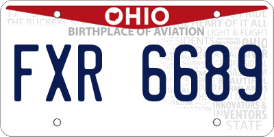 OH license plate FXR6689