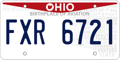 OH license plate FXR6721