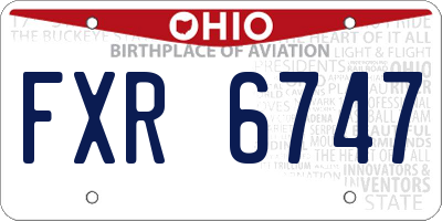 OH license plate FXR6747