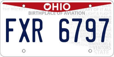 OH license plate FXR6797