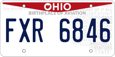 OH license plate FXR6846