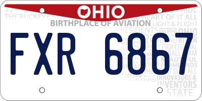 OH license plate FXR6867