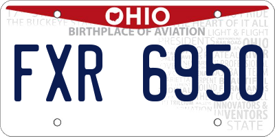 OH license plate FXR6950