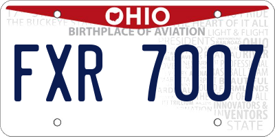 OH license plate FXR7007