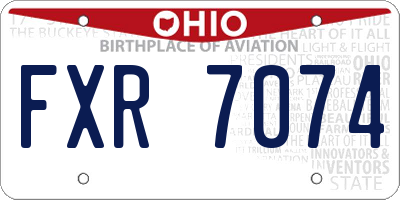 OH license plate FXR7074