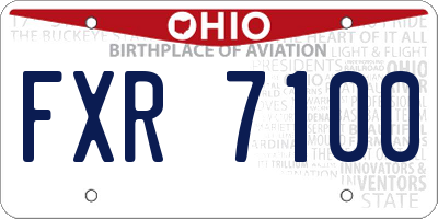 OH license plate FXR7100