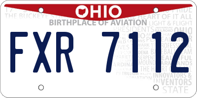 OH license plate FXR7112