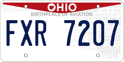 OH license plate FXR7207
