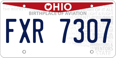 OH license plate FXR7307