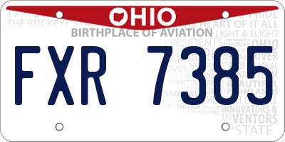 OH license plate FXR7385