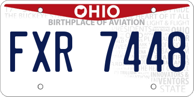 OH license plate FXR7448