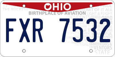 OH license plate FXR7532
