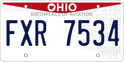 OH license plate FXR7534