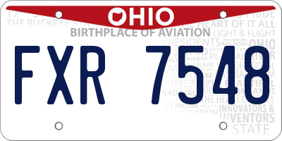 OH license plate FXR7548
