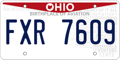 OH license plate FXR7609