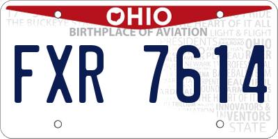 OH license plate FXR7614