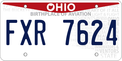 OH license plate FXR7624