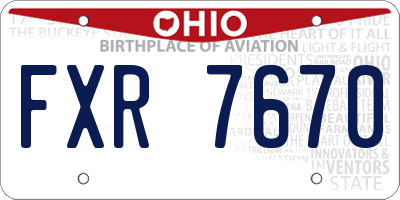 OH license plate FXR7670