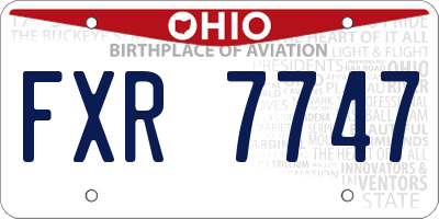 OH license plate FXR7747