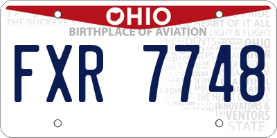 OH license plate FXR7748