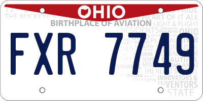 OH license plate FXR7749