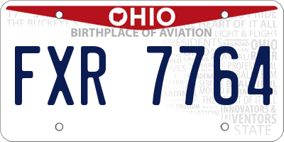 OH license plate FXR7764
