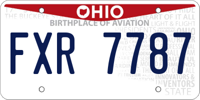 OH license plate FXR7787