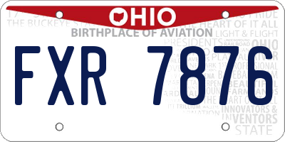 OH license plate FXR7876