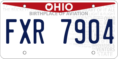 OH license plate FXR7904