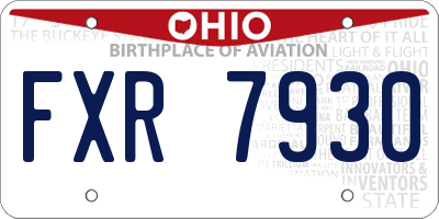 OH license plate FXR7930