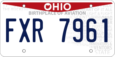 OH license plate FXR7961