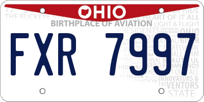 OH license plate FXR7997