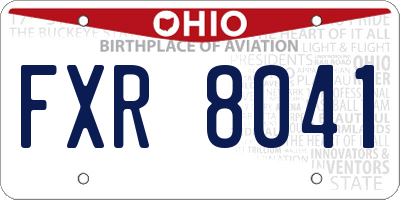 OH license plate FXR8041
