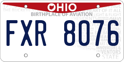 OH license plate FXR8076