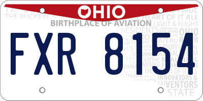 OH license plate FXR8154