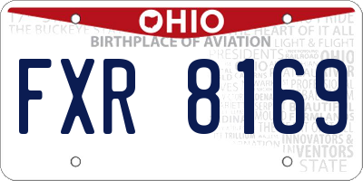 OH license plate FXR8169