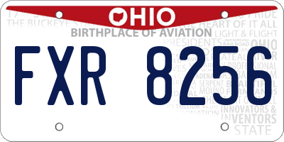 OH license plate FXR8256