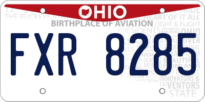 OH license plate FXR8285