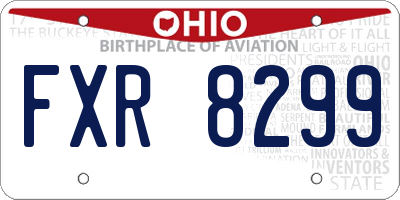 OH license plate FXR8299