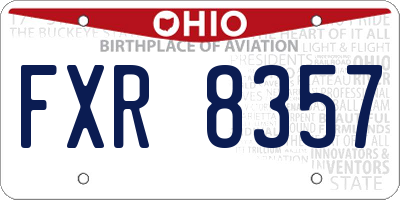 OH license plate FXR8357