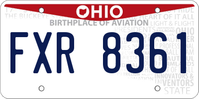 OH license plate FXR8361