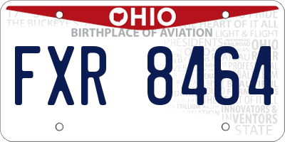 OH license plate FXR8464