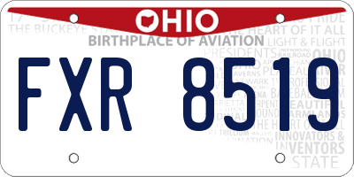 OH license plate FXR8519