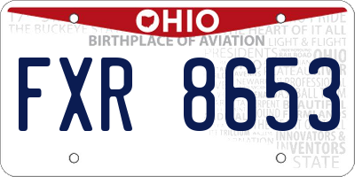 OH license plate FXR8653