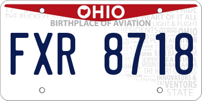 OH license plate FXR8718